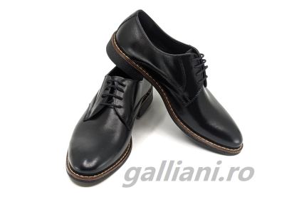 Pantofi Langston Black-barbati-piele naturala integral,fabricat in Romania-be mih langston black