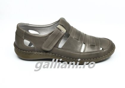 Pantofi gri-nisip pentru vara-stil sandale-casual barbati-fabricat in Romania din piele naturala-bc-suceava-280-nisip-arici