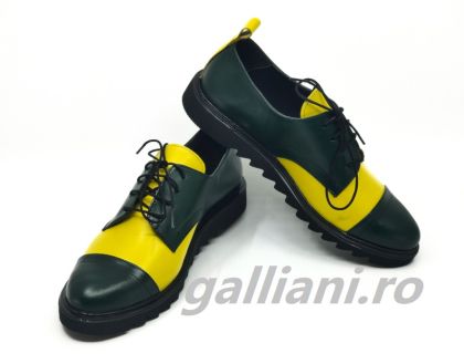 Pantofi -Bertine Leather-casual-dama-piele naturala-dc-talpex-12-yellow green