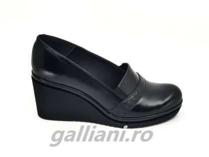 Pantofi negri cu talpa ortopedica Sigrid Leather-dama-piele naturala-dc-talpex-76