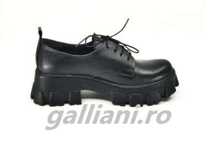 Pantofi negri casual cu talpa groasa-dama-piele naturala,fabricat in Romana-dc talpex 11 box