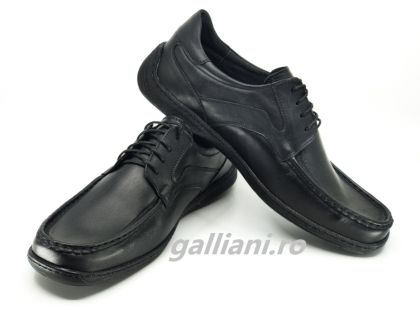 Pantofi negri casual-Barbati-piele naturala integral,talpa cusuta-Suceveanu-bc-scv-810