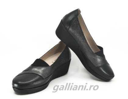 Pantofi negri casual-Dama-fabricat din piele naturala-dc-scv-425