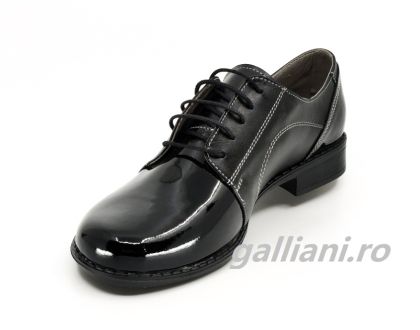 Pantofi negri casual-Dama-fabricat in Romania din piele naturala-dc-vis-150-box-lac-negru