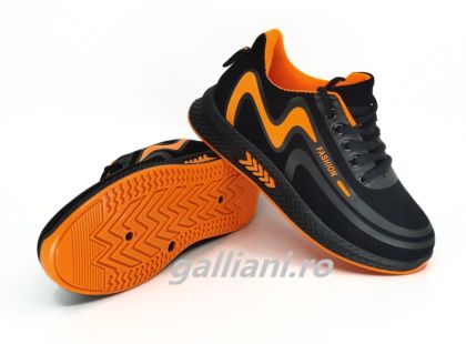 Adidasi pantofi sport negri-orange-copii-cs-206-5