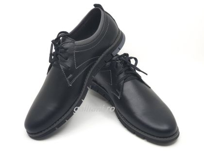 Pantofi negrii casual barbati-piele naturala-fabricat in Romania-bc-rus-ianis-3-black