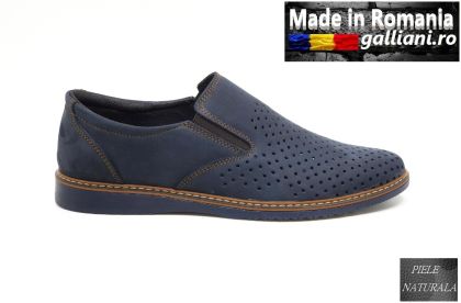 Pantofi casual barbati-fabricat in Romania-piele naturala-bc-rus-buffo-navy