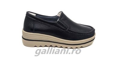 Pantofi casual negri dama-piele naturala integral,talpa usoara din spuma-dc mm 219 black