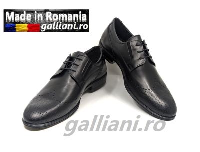 Pantofi negri eleganti barbati-fabricat in Romania din piele naturala-be scv 812 black