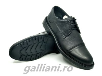 Pantofi negri eleganti cu talpa flexibila si aderenta-piele naturala integral-be scv 1458 negru