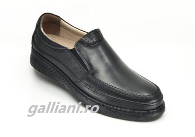 Pantofi negri casual-Barbati-piele naturala integral,talpa cusuta-Suceveanu-bc-scv-1030-e-negru