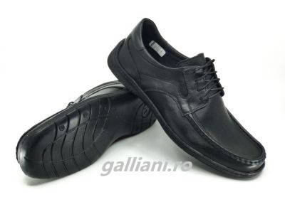 Pantofi negri casual-Barbati-piele naturala integral,talpa cusuta-Suceveanu-bc-scv-810