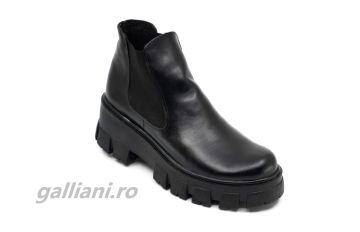 Botine din piele naturala intoarsa-dama-dg talpex Brynia black